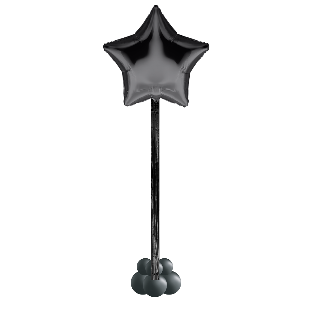 Black Star Floating Balloon Column