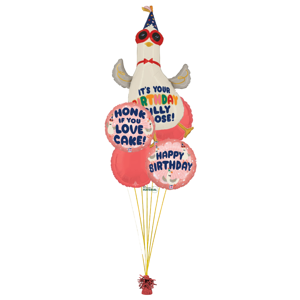 Honk for Cake Silly Goose Birthday Balloon Bouquet