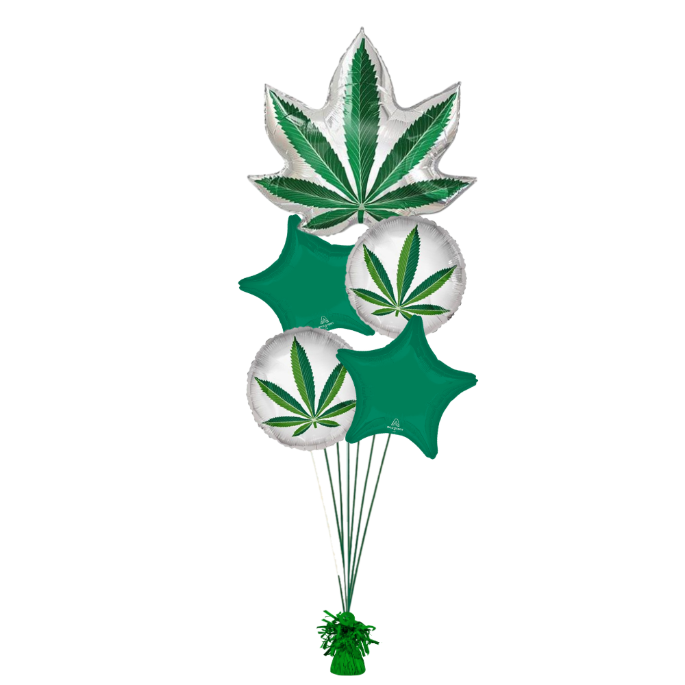 Green Cannabis Leaves Balloon Bouquet