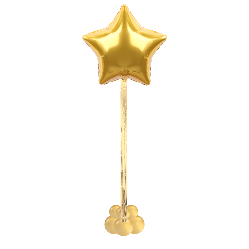 Gold Star Floating Balloon Column
