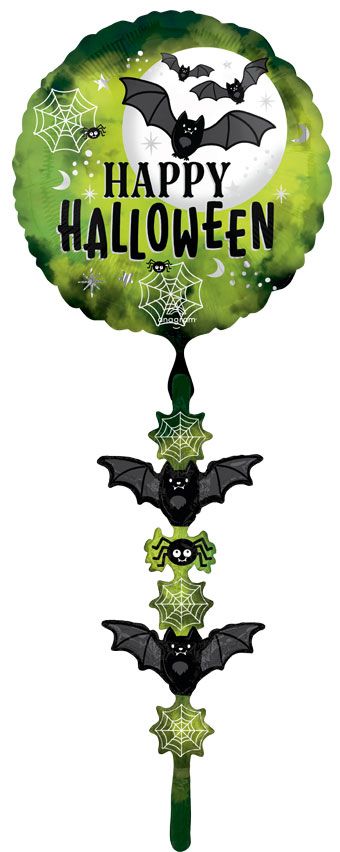 Happy Halloween Glow Batty Airwalker Tails Foil Balloon (69 Inch)