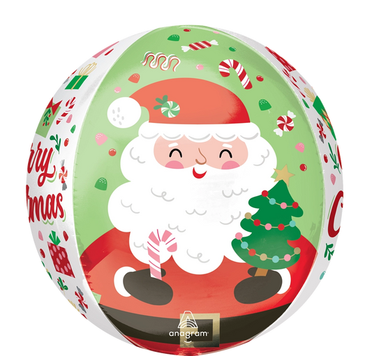 Merry Christmas Jolly Santa Orbz Balloon