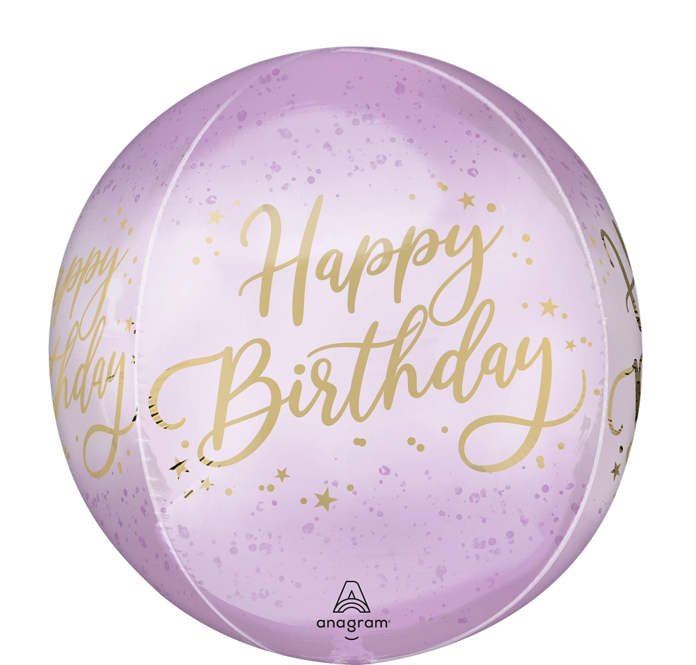 Lavender Luxe Birthday Orbz Foil Balloon