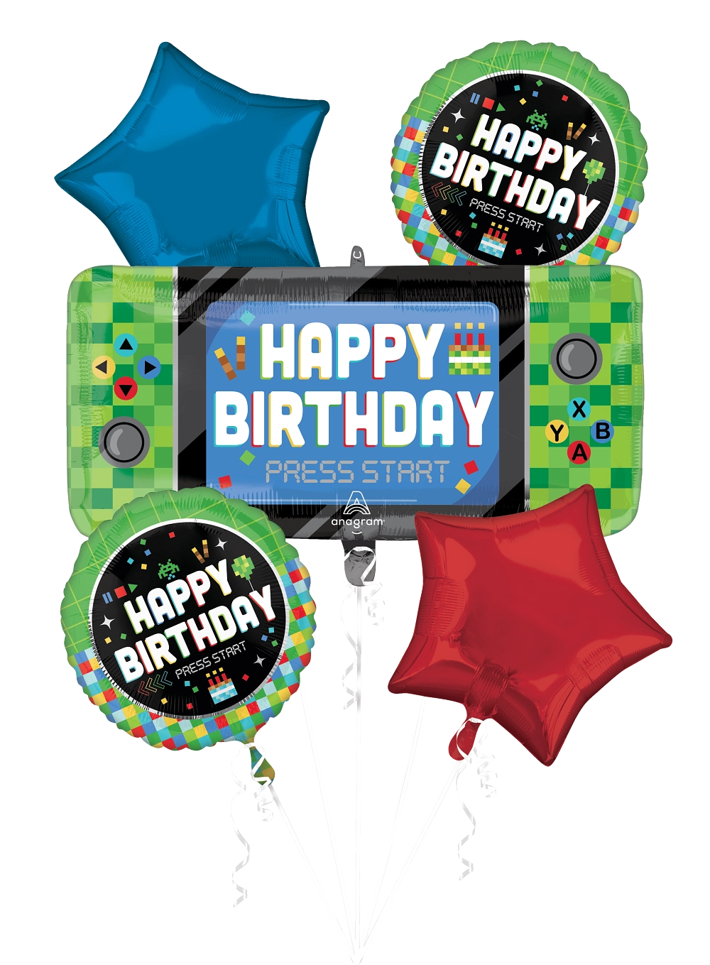 8-Bit Switch Video Game Birthday Balloon Bouquet
