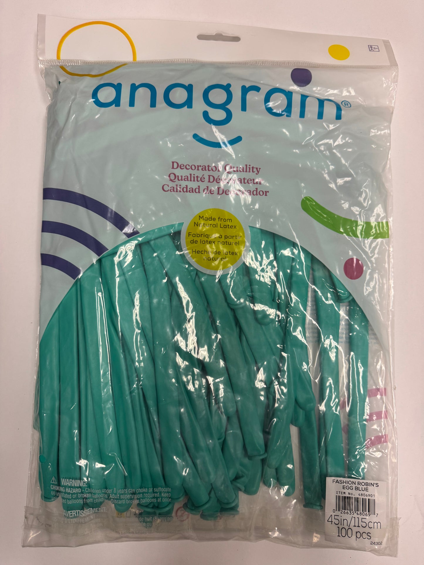 Fashion Robin's Egg Blue Solid 360 Twisting Latex Bag