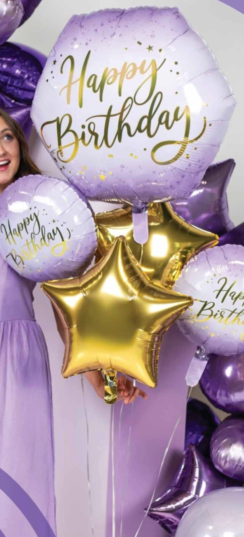 Lavender Luxe Birthday Foil Balloon Bouquet