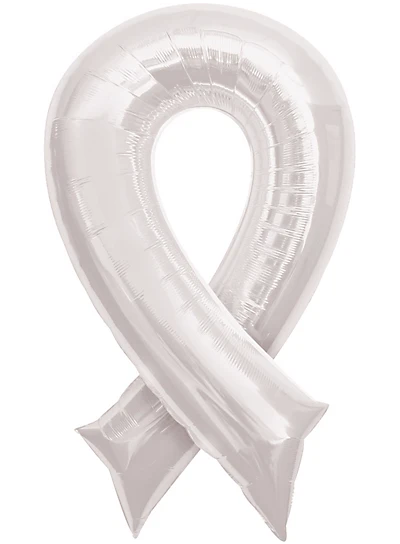White Awareness Ribbon Foil Balloon