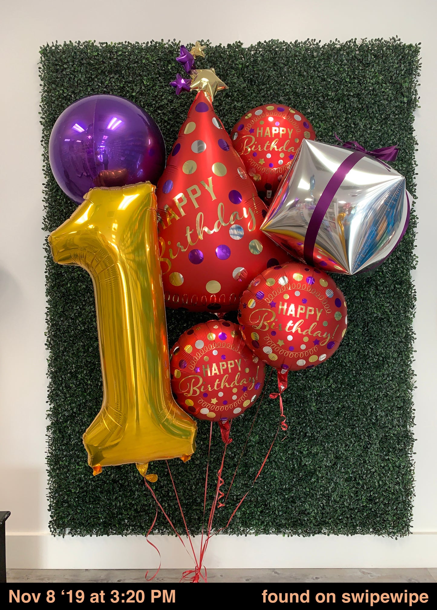 Happy Birthday Satin Red Polka Dots Balloon (18 Inch)