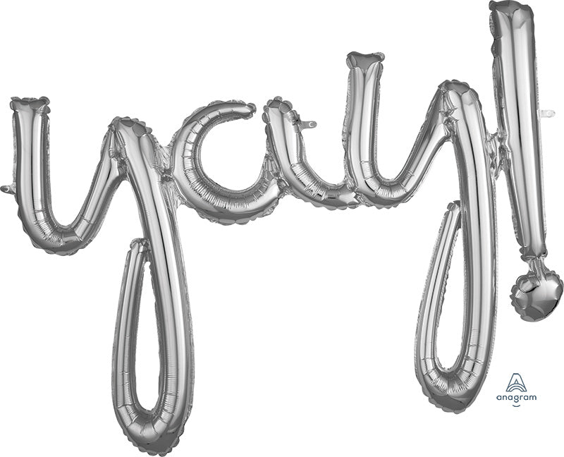 Yay Air-Filled Script Word Phrase Banner 35" Foil Balloon