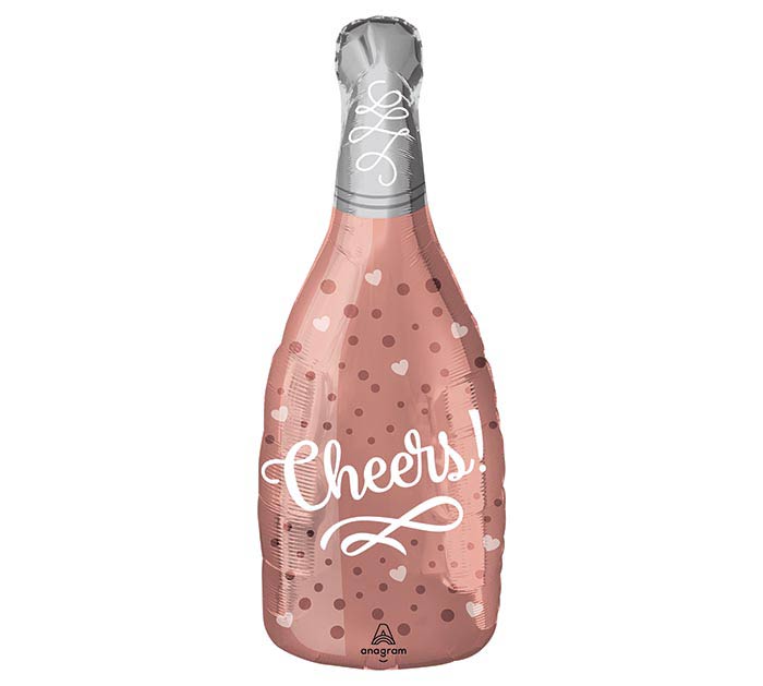 Cheers Rose Gold Champagne Jr Shape Balloon (26 Inch)