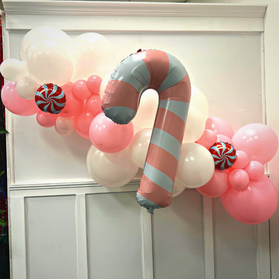 LIMITED EDITION: 5' Pink Candy Cane Whimsical Balloon Garland