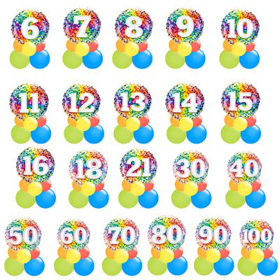 Confetti Rainbow Age Minibase Table Centerpiece