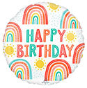 Happy Birthday Retro Rainbow (18 Inch)