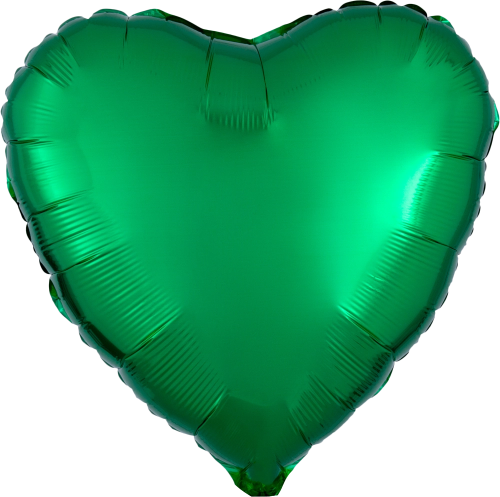 Metallic Green Heart 18" Foil Balloon