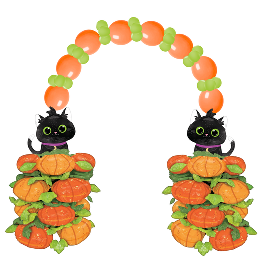 Autumn Pumpkin Cat Halloween Single Door Linking Arch