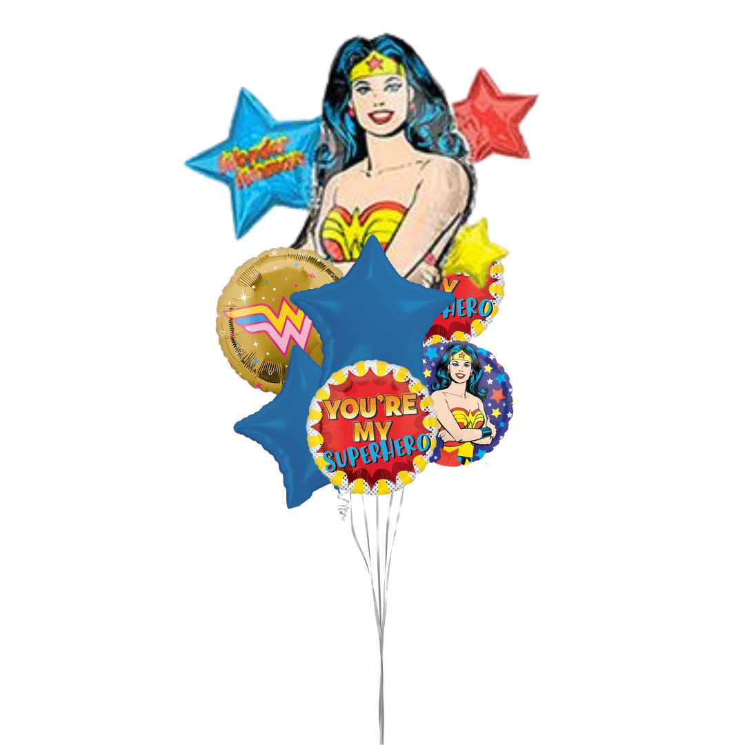 You're My Hero Wonder Woman Hospital Balloon Bouquet
