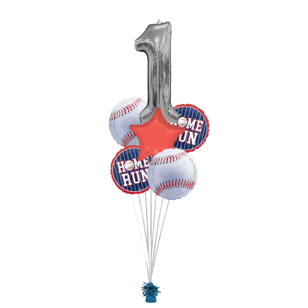 Home ONE First Birthday Baseball Balloon Bouquet