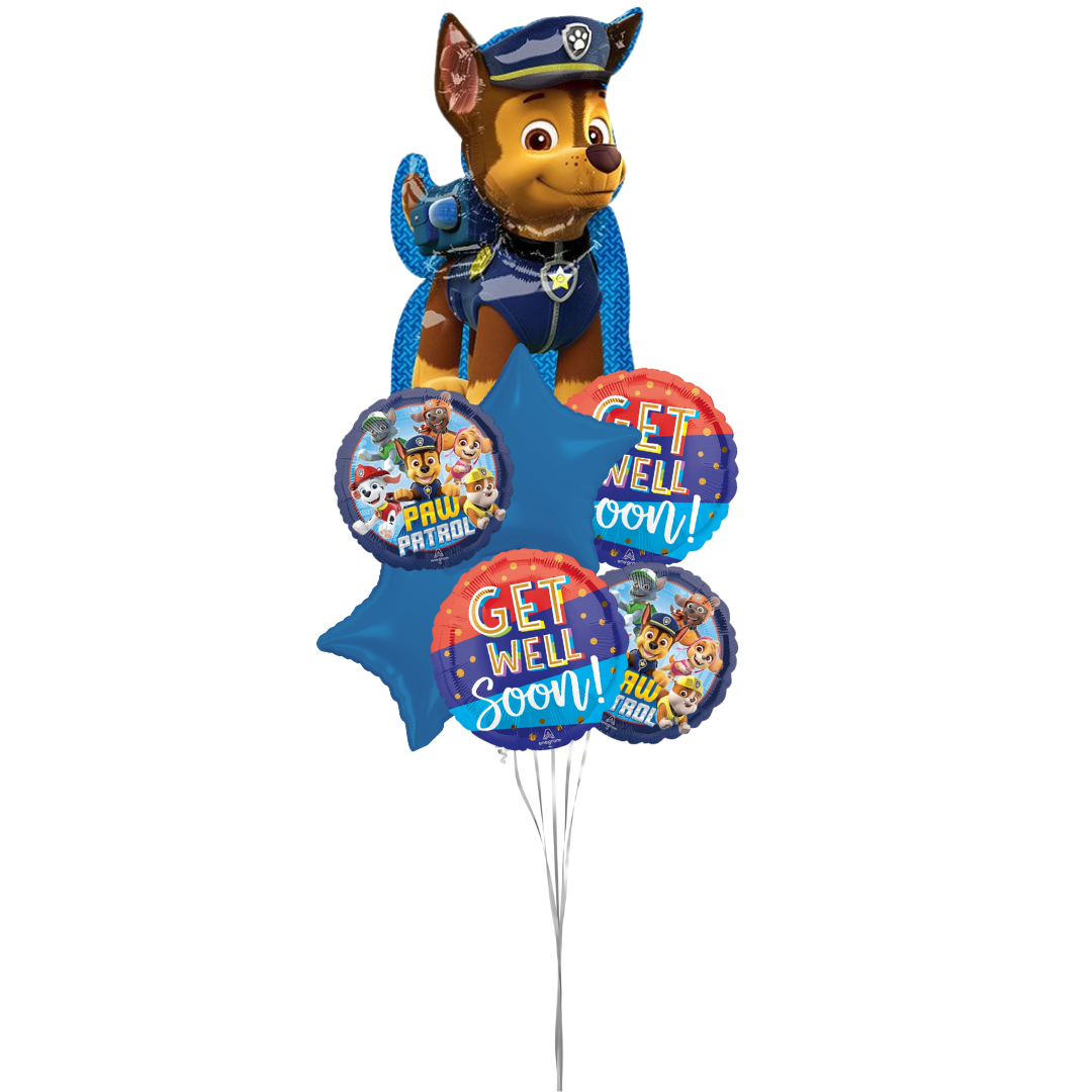 Paw Patrol Chase Get Well Hospital Balloon Bouquet