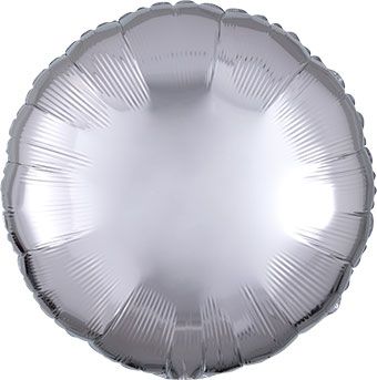 Metallic Silver Circle 18" Foil Balloon