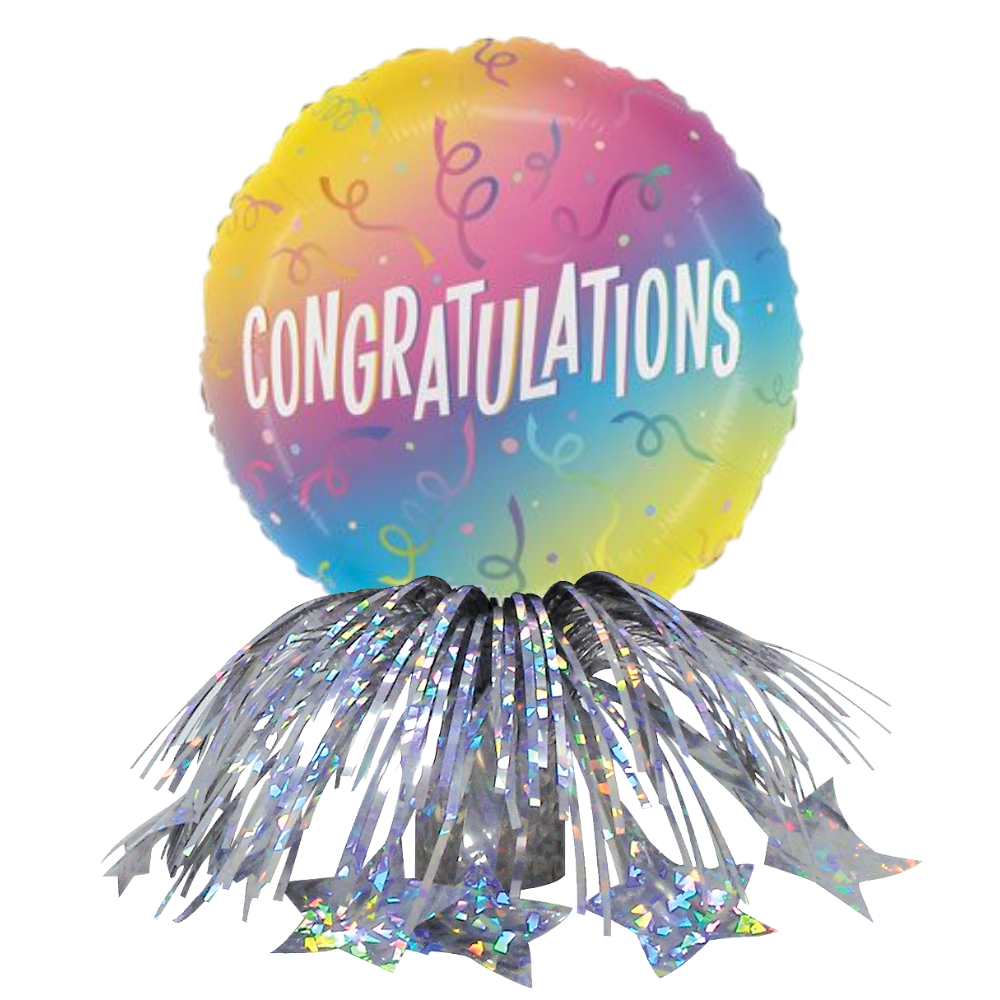 Rainbow Congratulations Fringe Centerpiece