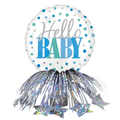Hello Baby Blue Fringe Centerpiece