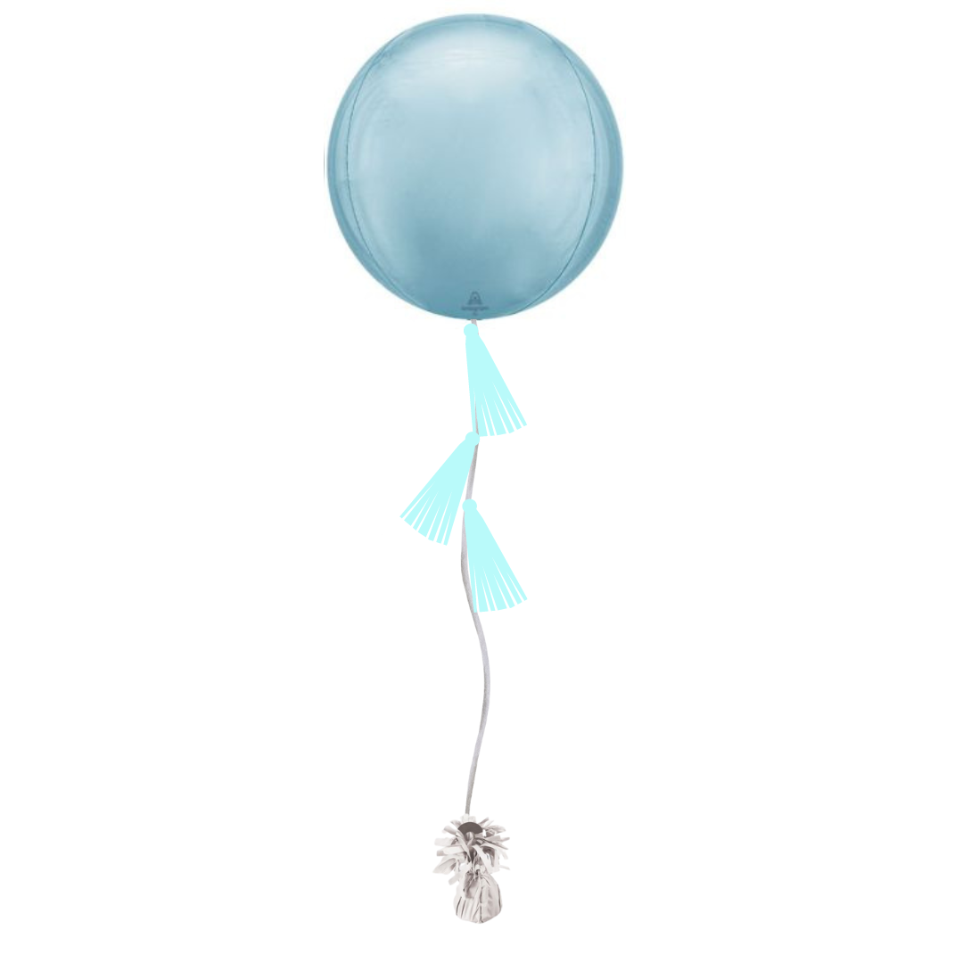 Pastel Blue Tasseled Orb