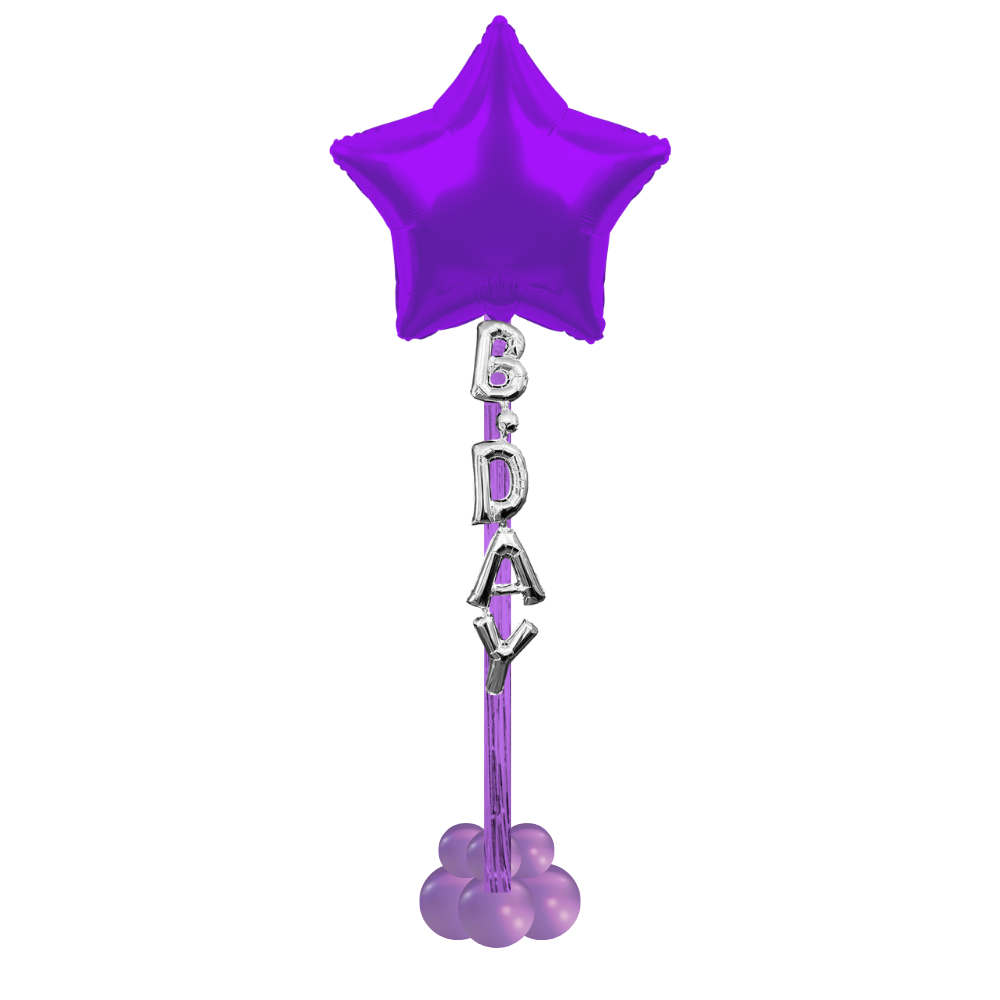 Purple Star Bday Floating Column