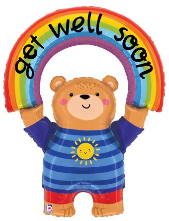 GET WELL RAINBOW BEAR 39"