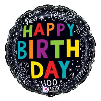 Happy Birthday Doodles 18" Foil Balloon