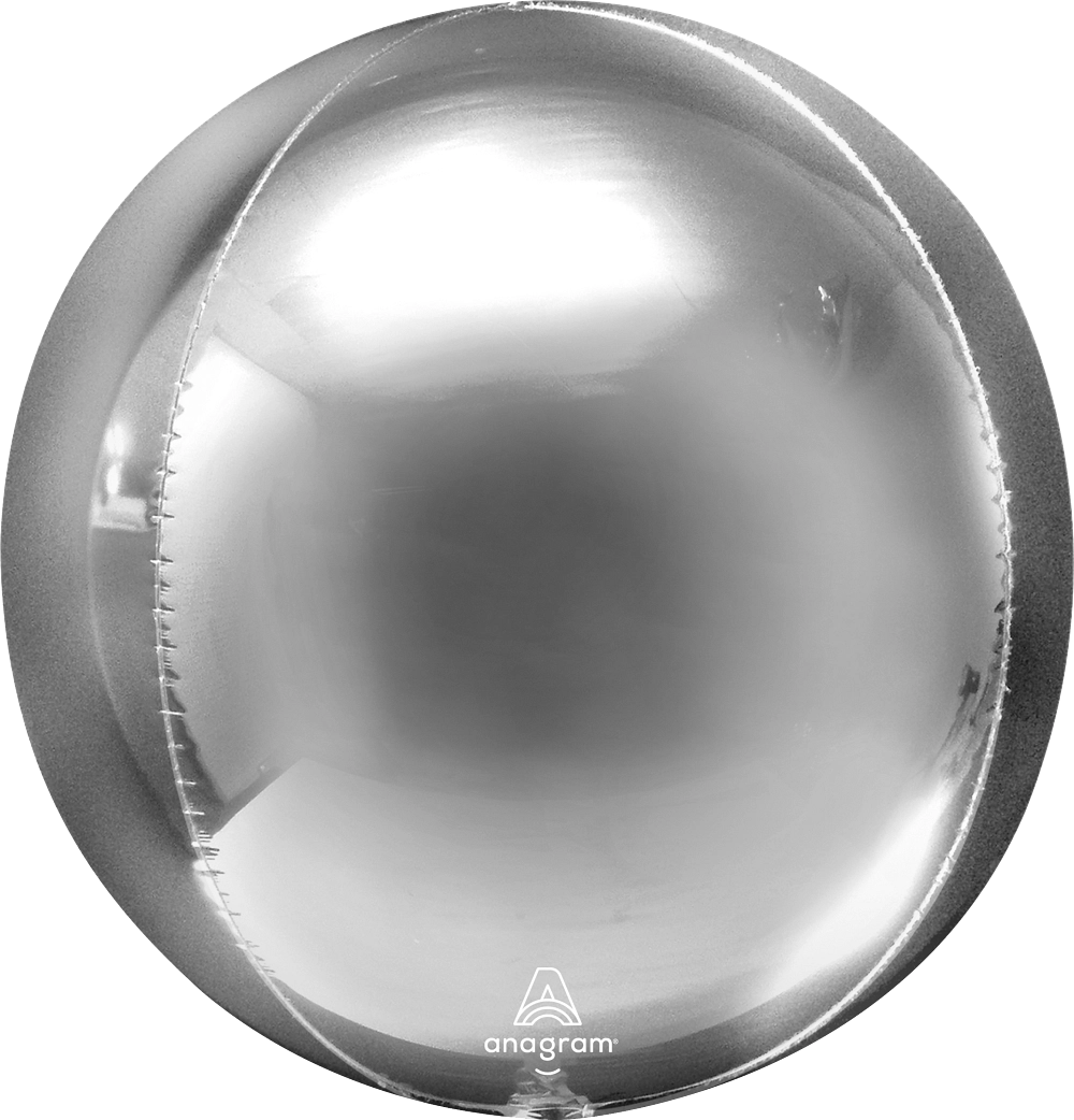 Silver Solid Orbz balloon (15 Inch)