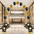 Airloonz Giant Elegant Black and Gold Star Cluster Balloon Display double entrance sop mixed arch