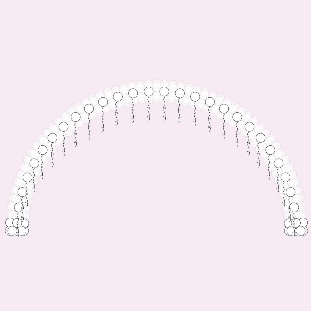 Custom String of Pearl Indoor Balloon Arch