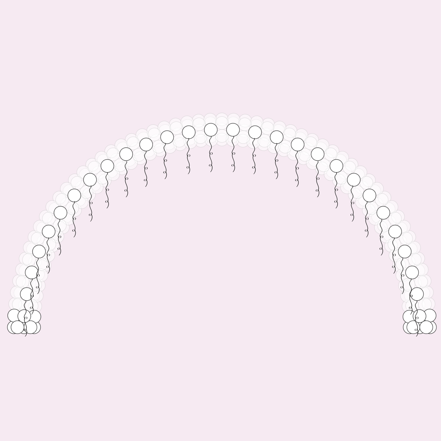 Custom String of Pearl Indoor Balloon Arch