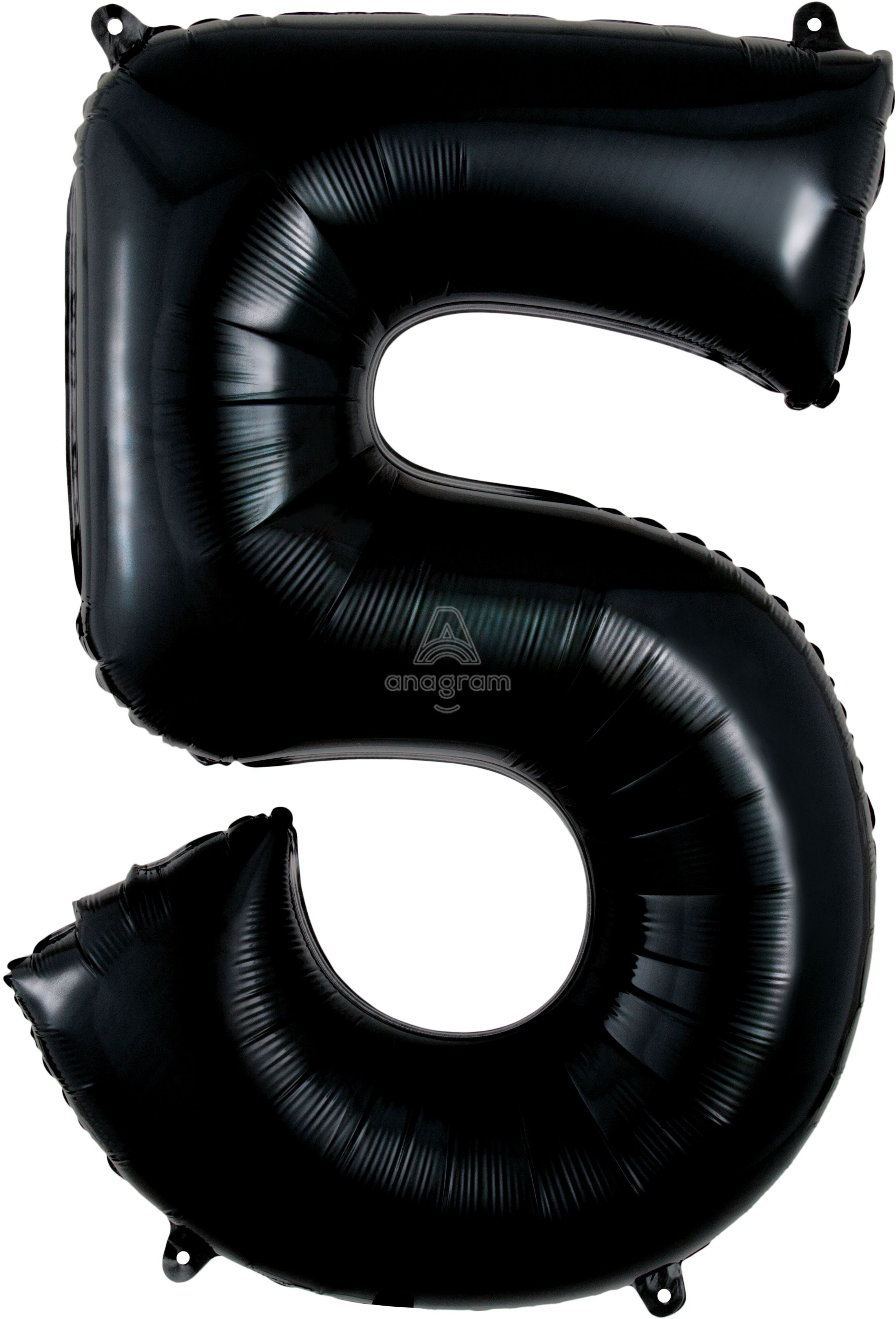 Floating Black Number "5" Balloon (3 Foot or 34 Inch)