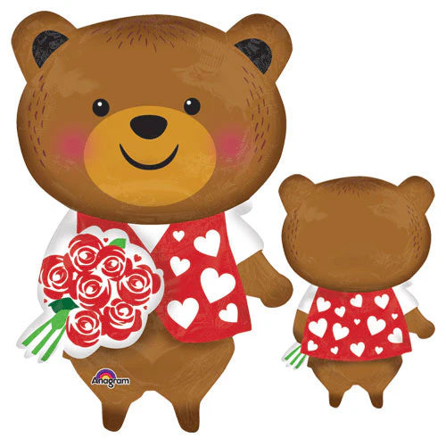 Bear With Rose Balloon (29 Inch)