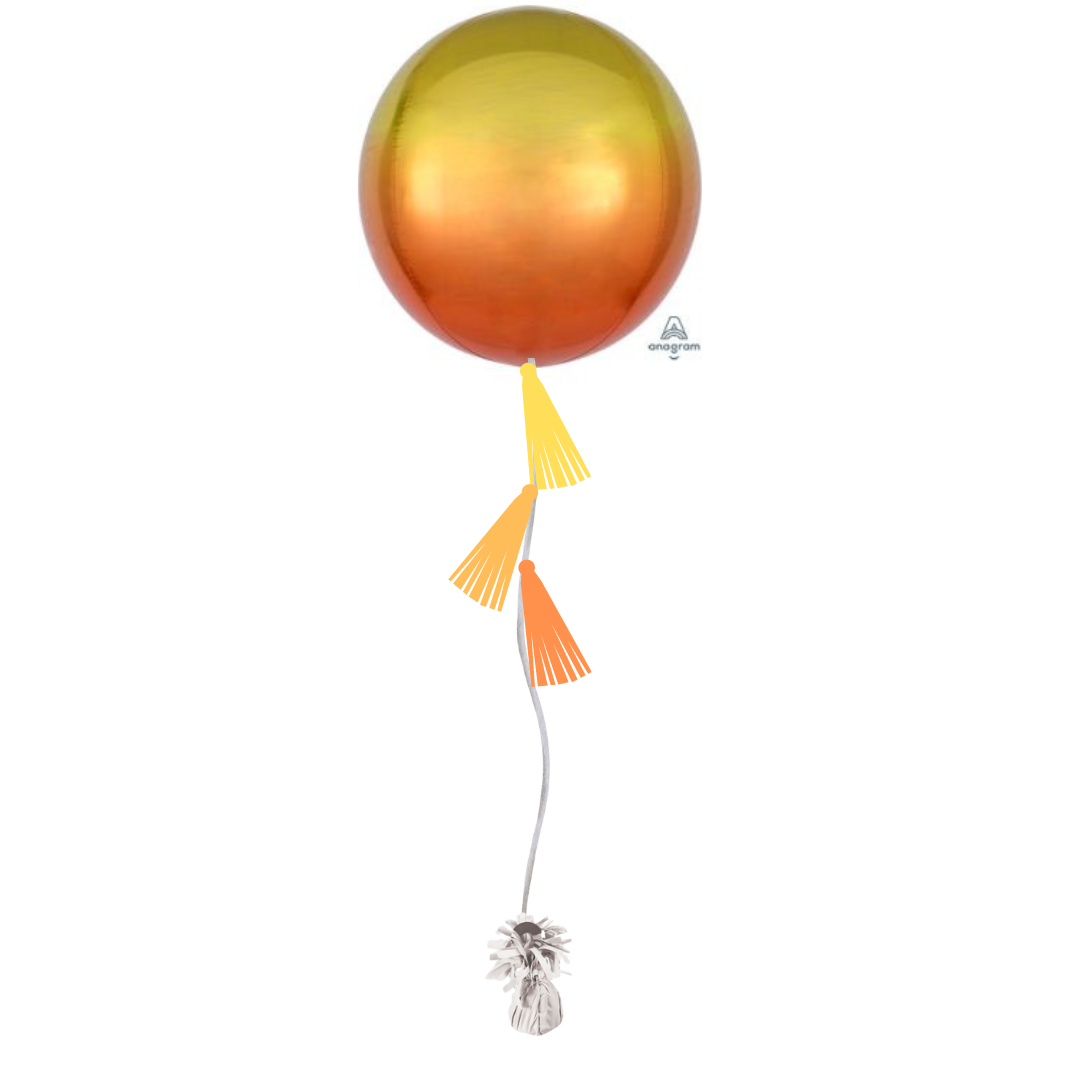 Yellow and Orange Ombre Tasseled Orb