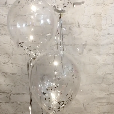 Silver Hanging Streamer Balloon Tails