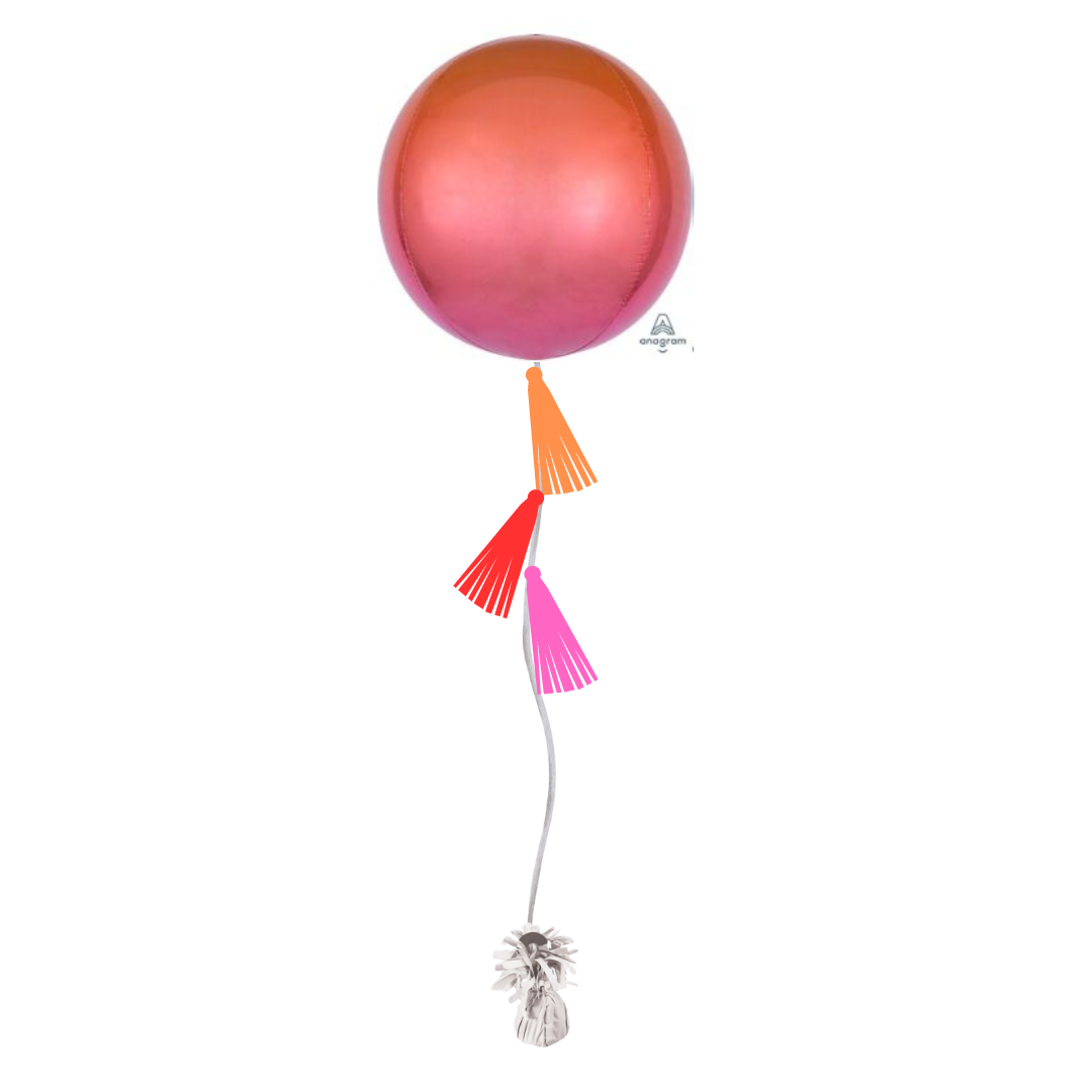Red & Orange Ombre Tasseled Orb