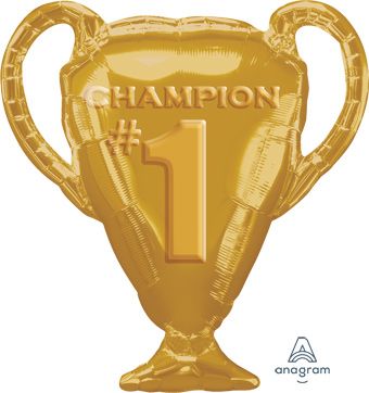 Gold Trophy Number 1 Champion Foil Balloon (28 Inch)
