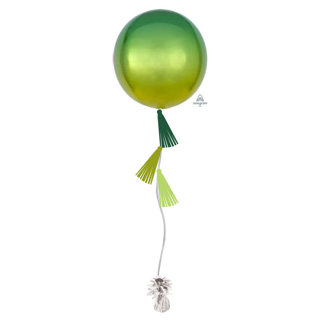 Green & Yellow Ombre Tasseled Orb