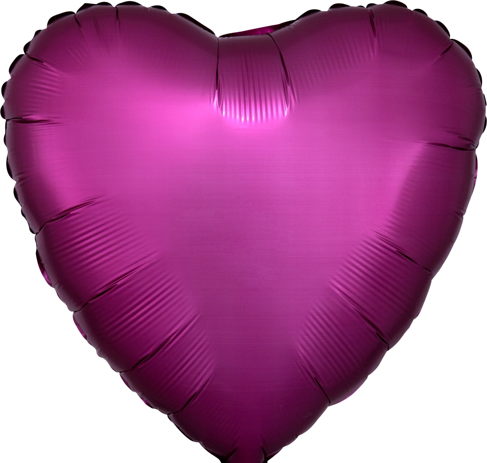 Satin Luxe Pomegranate Magenta Heart 18" Foil Balloon