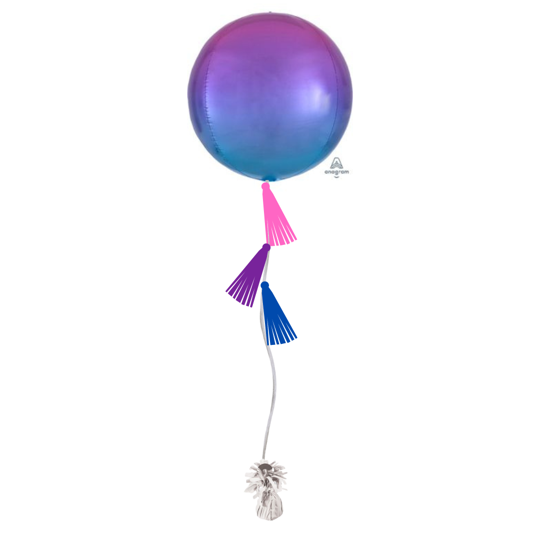 Pink, Blue, & Purple Ombre Tasseled Orb
