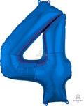 Floating Blue Number "4" Balloon (3 Foot or 34 Inch)