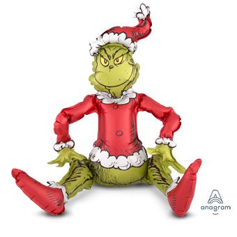 SITTING SANTA GRINCH 24"