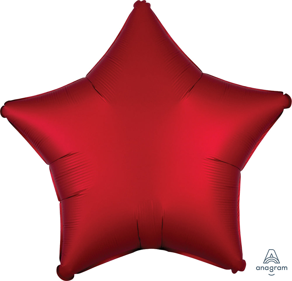 Satin Luxe Sangria Red Star 18" Foil Balloon