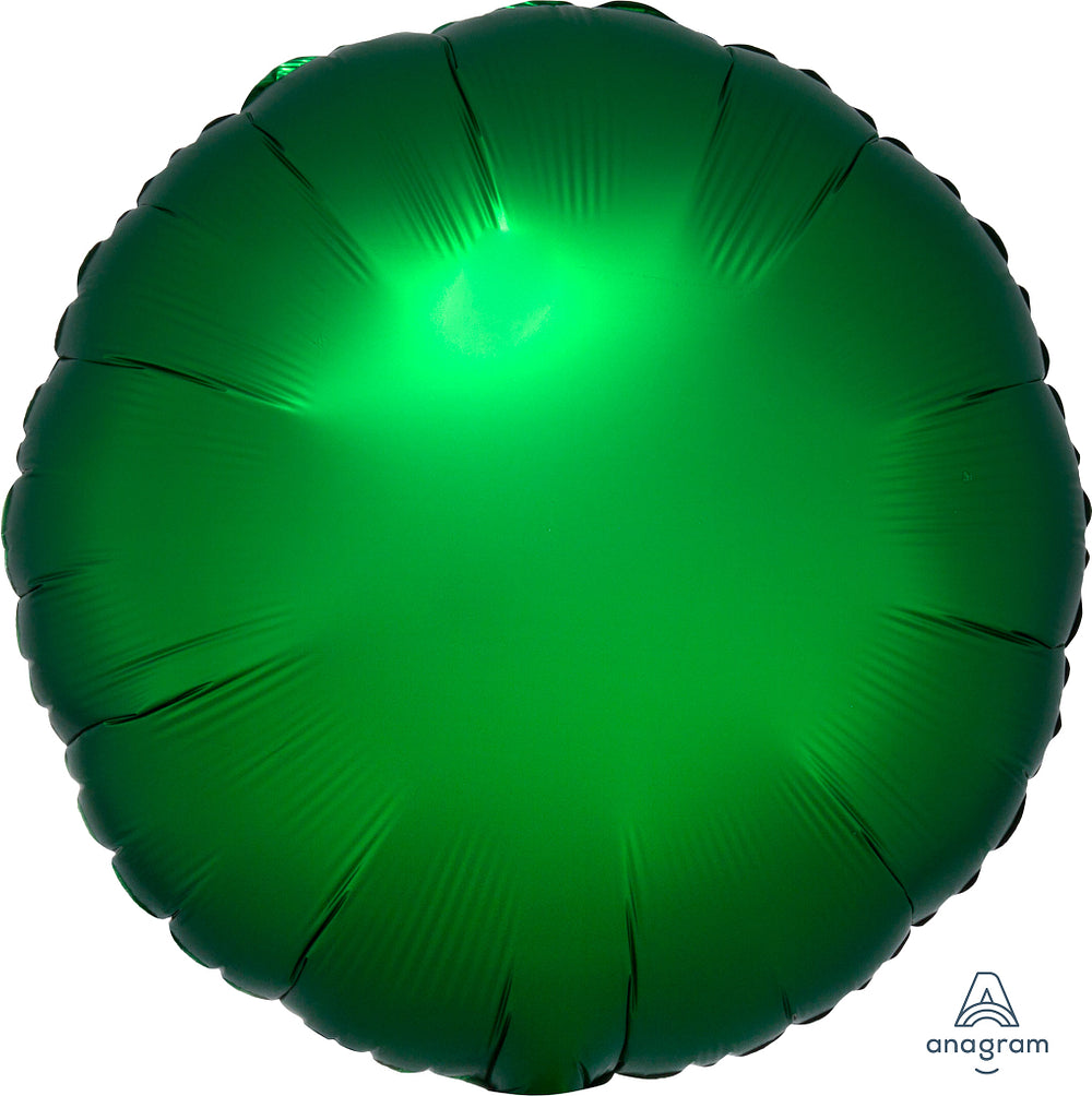 Satin Luxe Emerald Green Circle 18" Foil Balloon