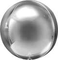 Jumbo Silver Solid Orbz 21" Foil Balloon