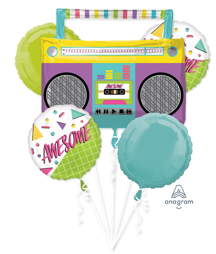 Awesome Party Boombox 5 Piece Foil Bouquet