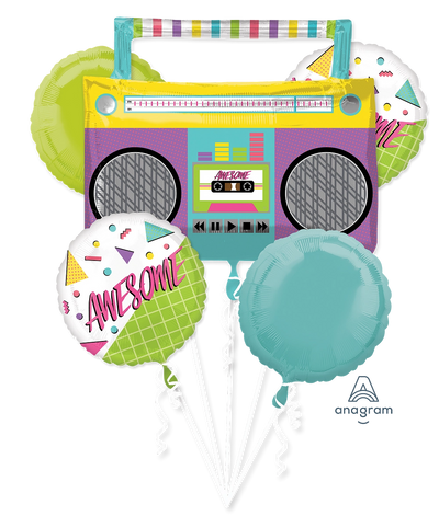 Awesome Party Boombox 5 Piece Foil Bouquet