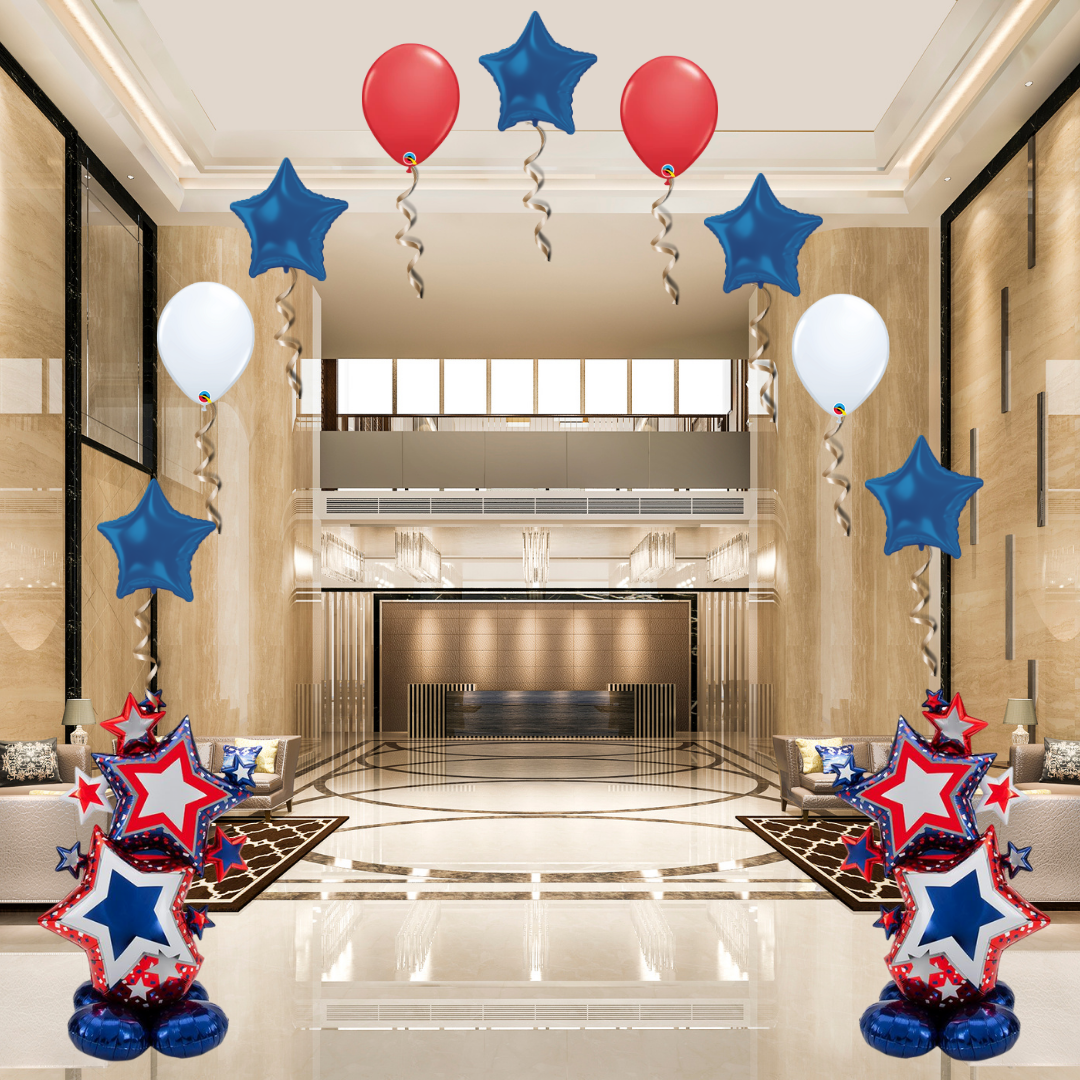 Airloonz Patriotic Starlet Cluster (Decor Options Available)